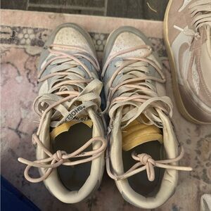 Off-White Women's Sneakers in Gray, Cream, and Yellow